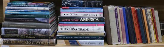 A quantity of reference books relating to American Antiques including Whitehouse China, Anglo American China, etc.